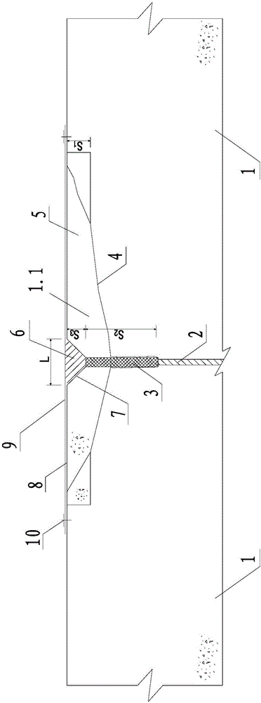 Concrete panel crushing failure repairing structure and construction method