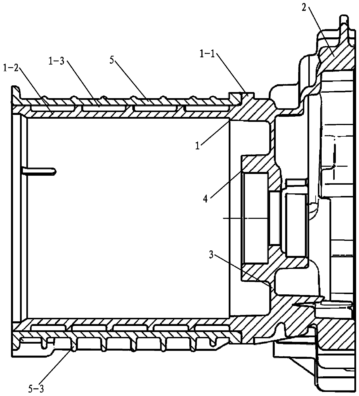 Sealing water cooling structure for motor shell