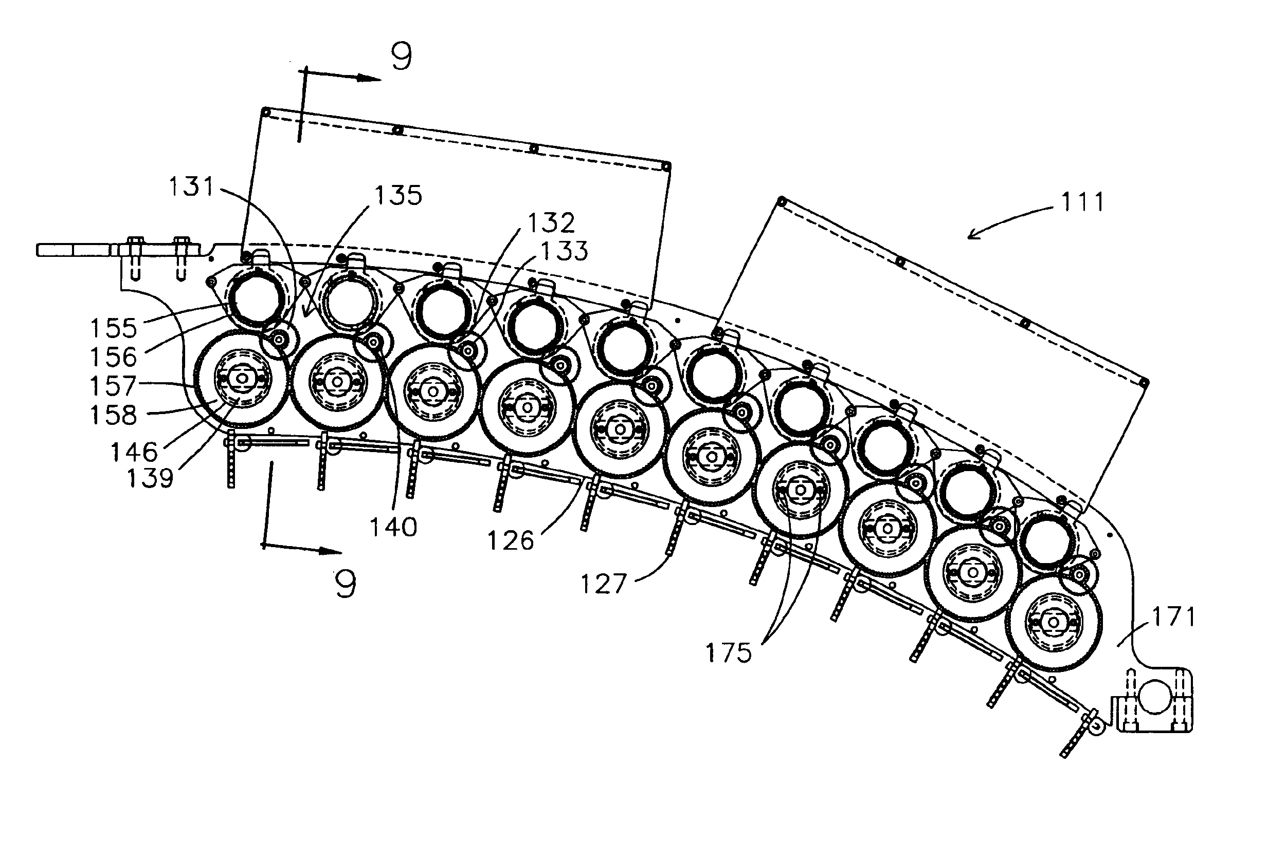 Double end servo scroll and direct scroll driver pattern attachment for tufting machine