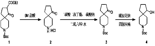 A kind of preparation method of tert-butyl 1-hydroxyl-8-azaspirane[4,5]decane-8-carboxylate