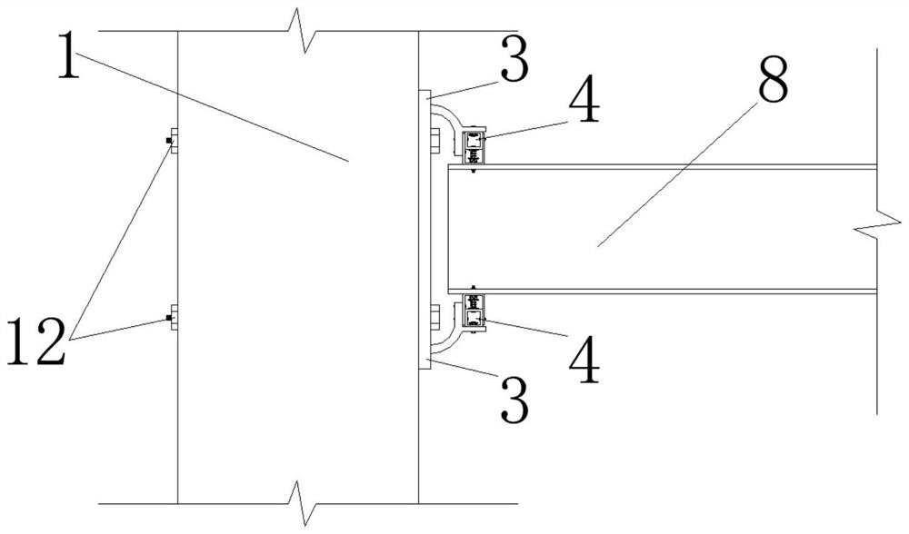 Fabricated energy dissipation extension arm structure system