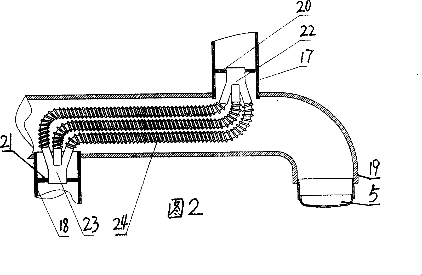 Flexible fluid-directing double-spiral-sleeve type heat exchanger