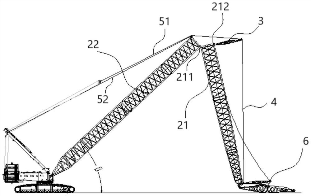 Crane and method for lifting main arm of crane