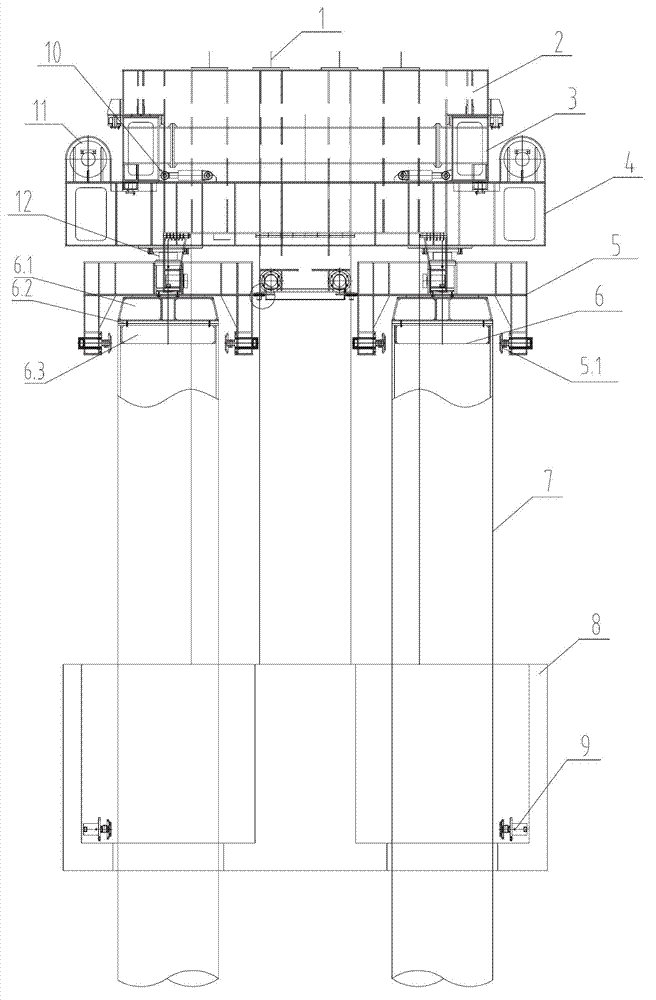 Multifunctional hydraulic hanger for bridge prefabricated foundation construction and construction steps thereof