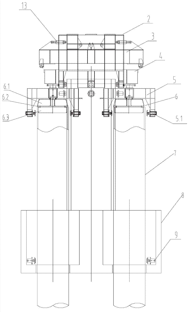 Multifunctional hydraulic hanger for bridge prefabricated foundation construction and construction steps thereof
