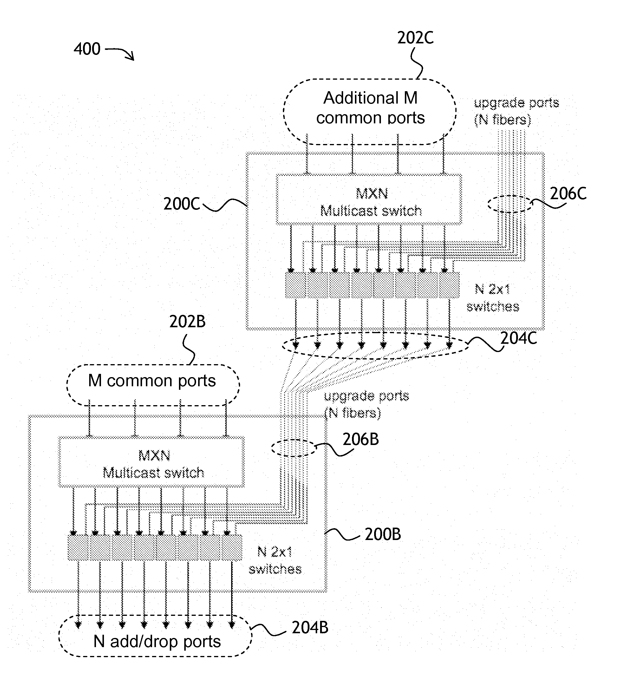 Expandable multicast optical switch