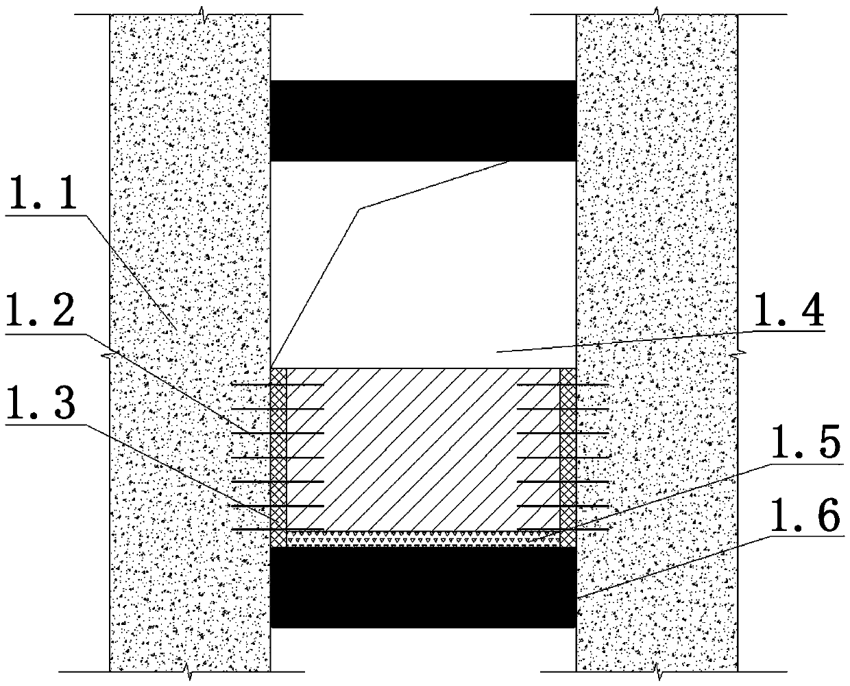 Anti-cracking structure for joint of full-concrete outer wall under-window filling wall and shear wall and construction method thereof