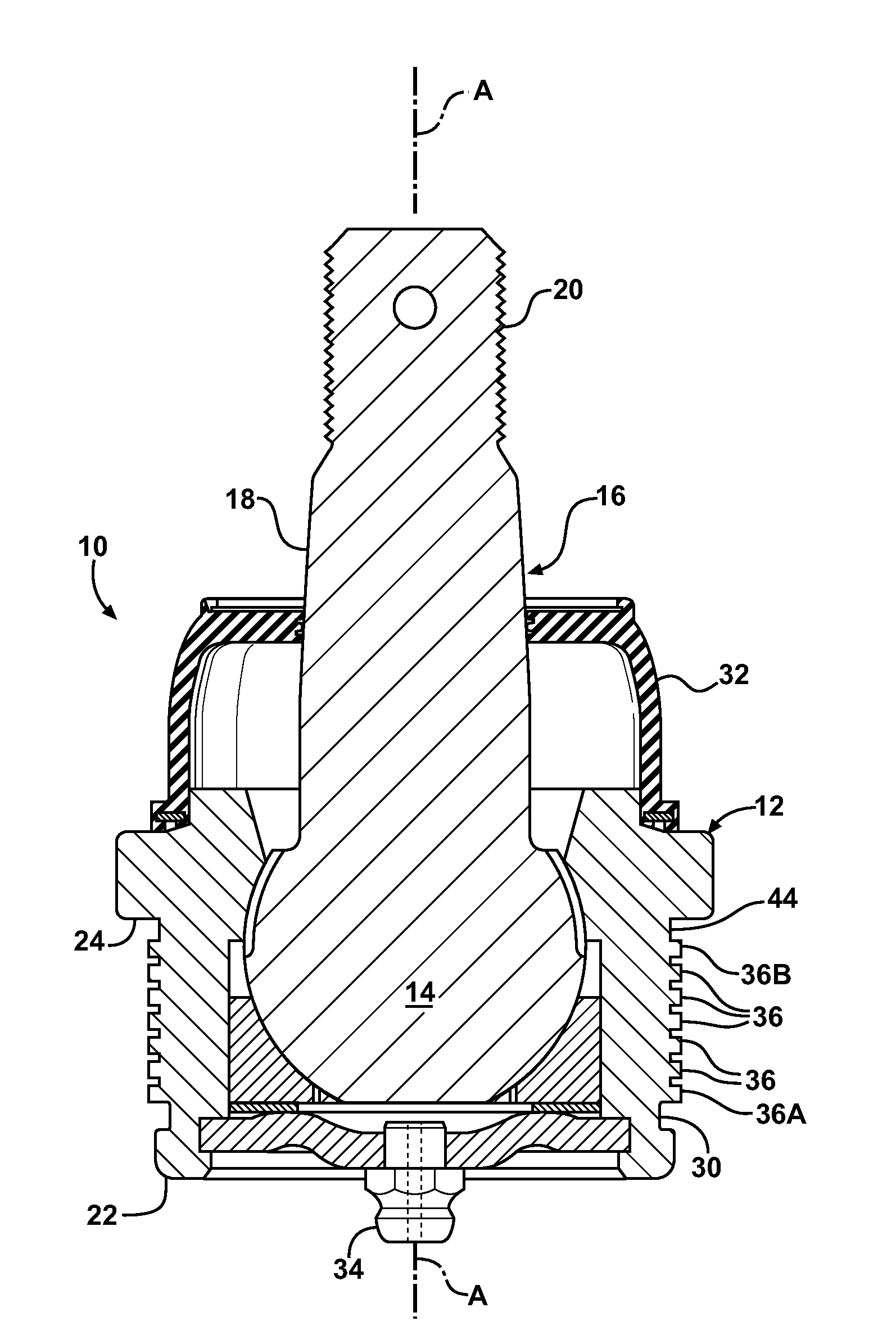 Concentric Knurl Ball Joint