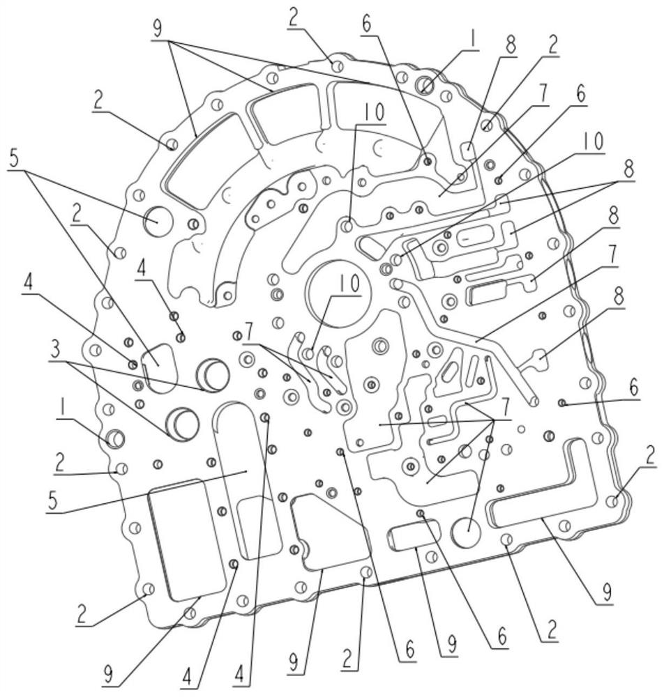 Connecting and supporting structure of multifunctional hydraulic control system