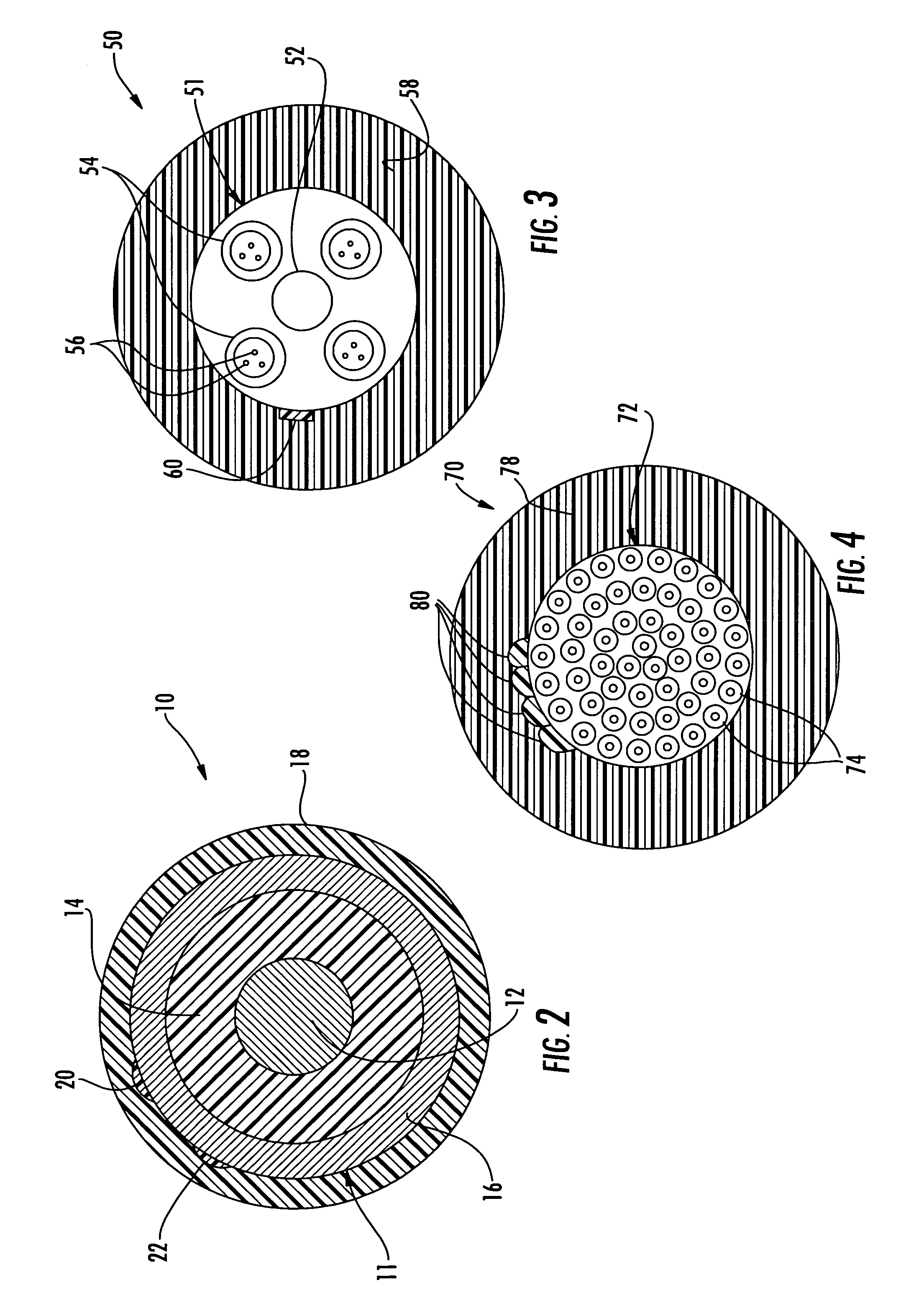 Cable having internal identifying indicia and associated methods