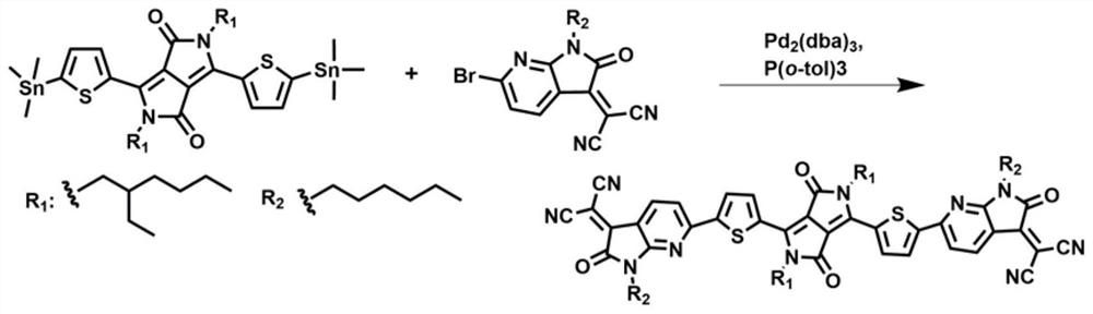 An electron-transporting conjugated small molecule semiconductor material