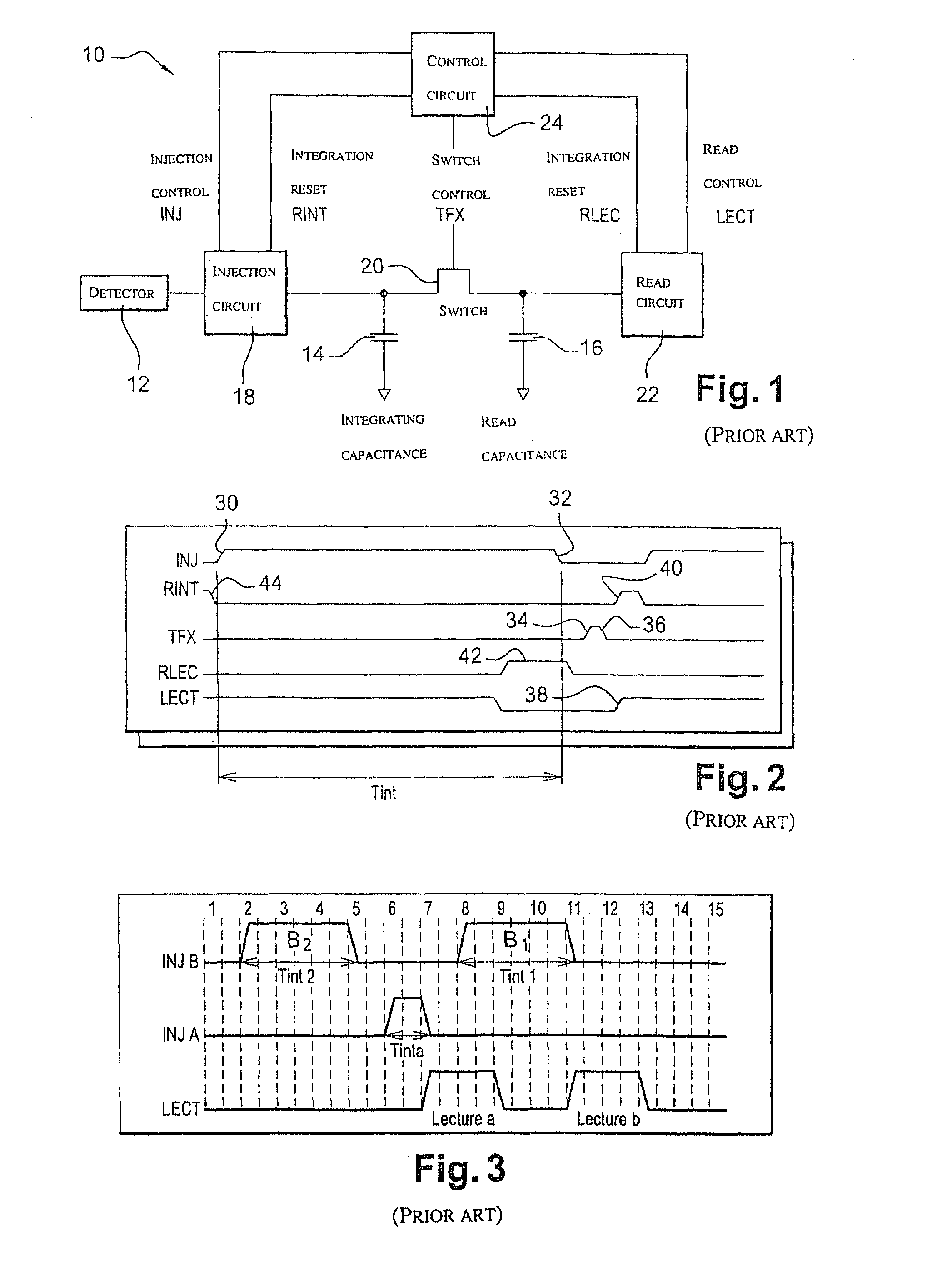 Method and device for reading electrical charges produced by a photo-detector, and detector comprising such devices