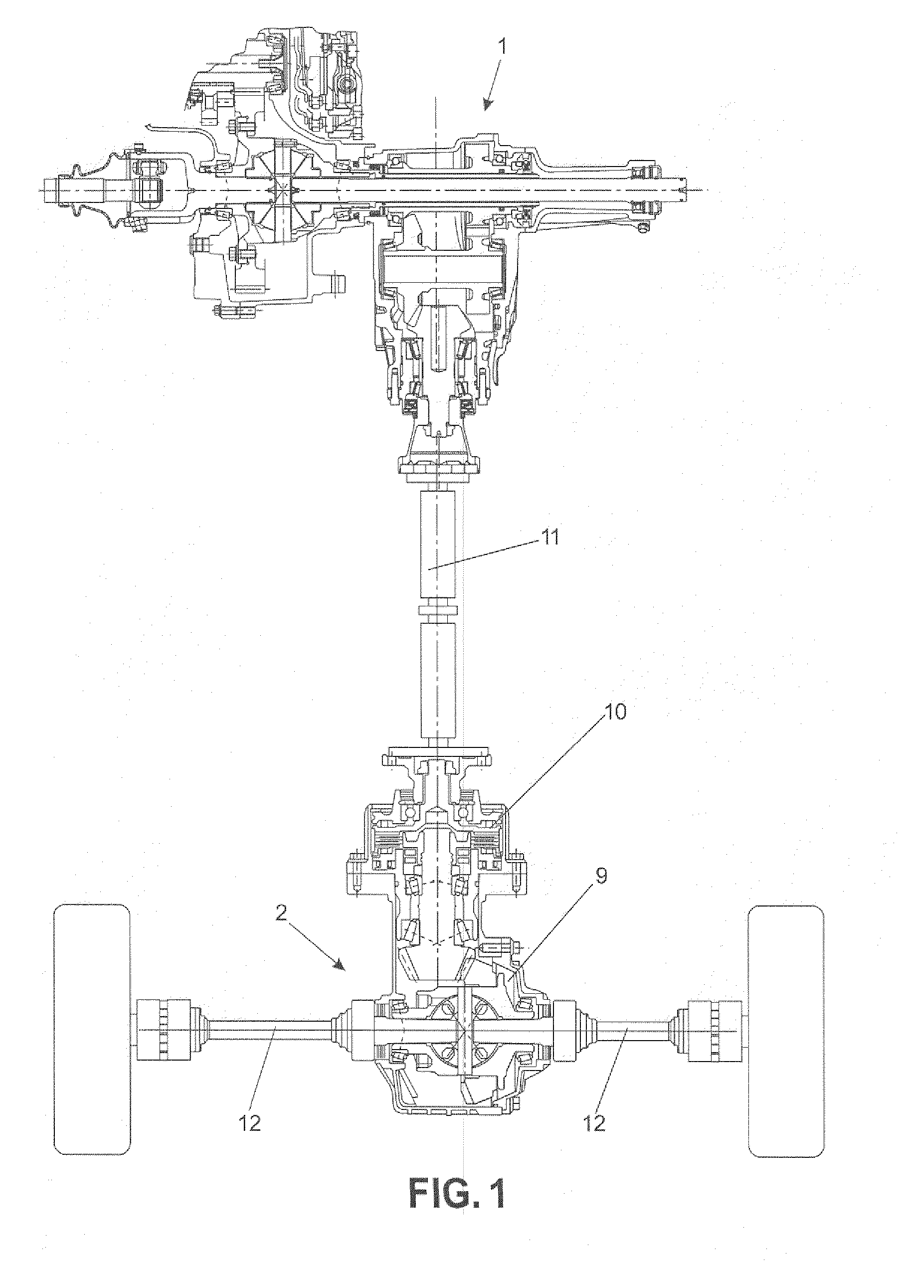 Drive train for a vehicle with connectable secondary axle