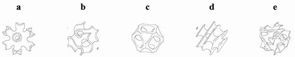 A group of three-dimensional hollow porous structures with isotropic properties