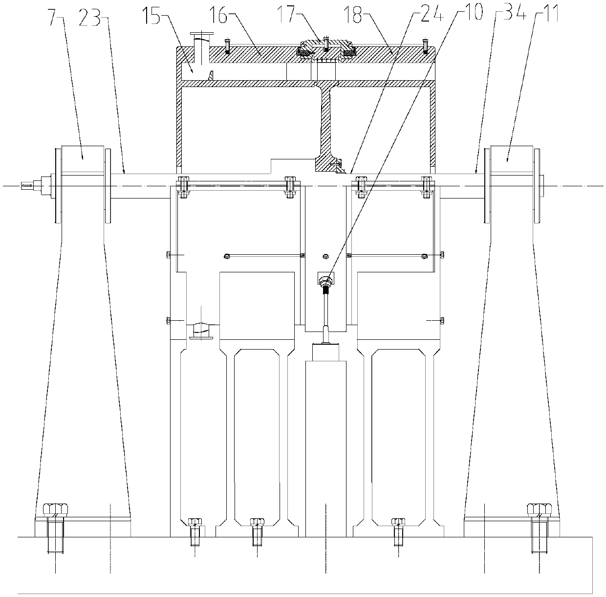 High-parameter turbine mechanical airflow excitation test measuring device and method