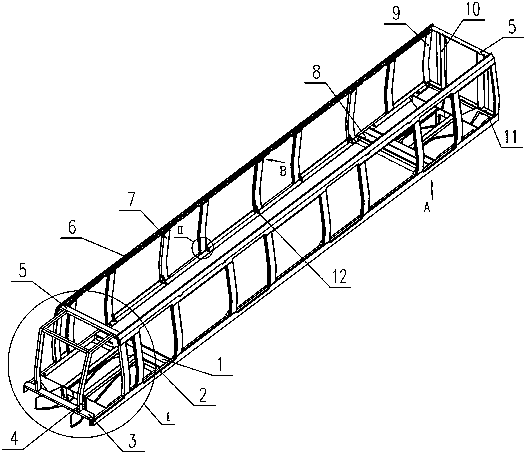 B-shaped subway vehicle body structure