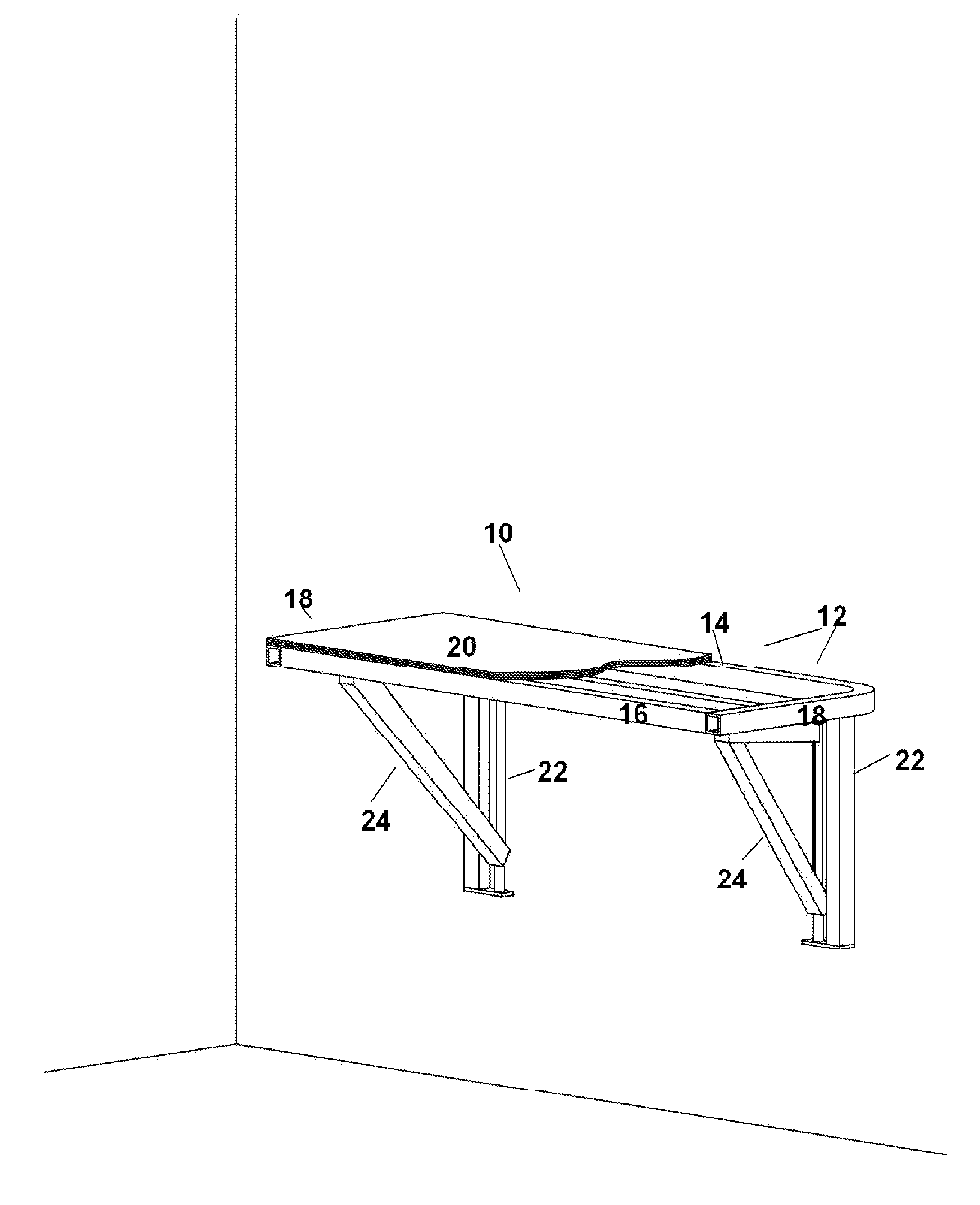 Wall mounted work bench