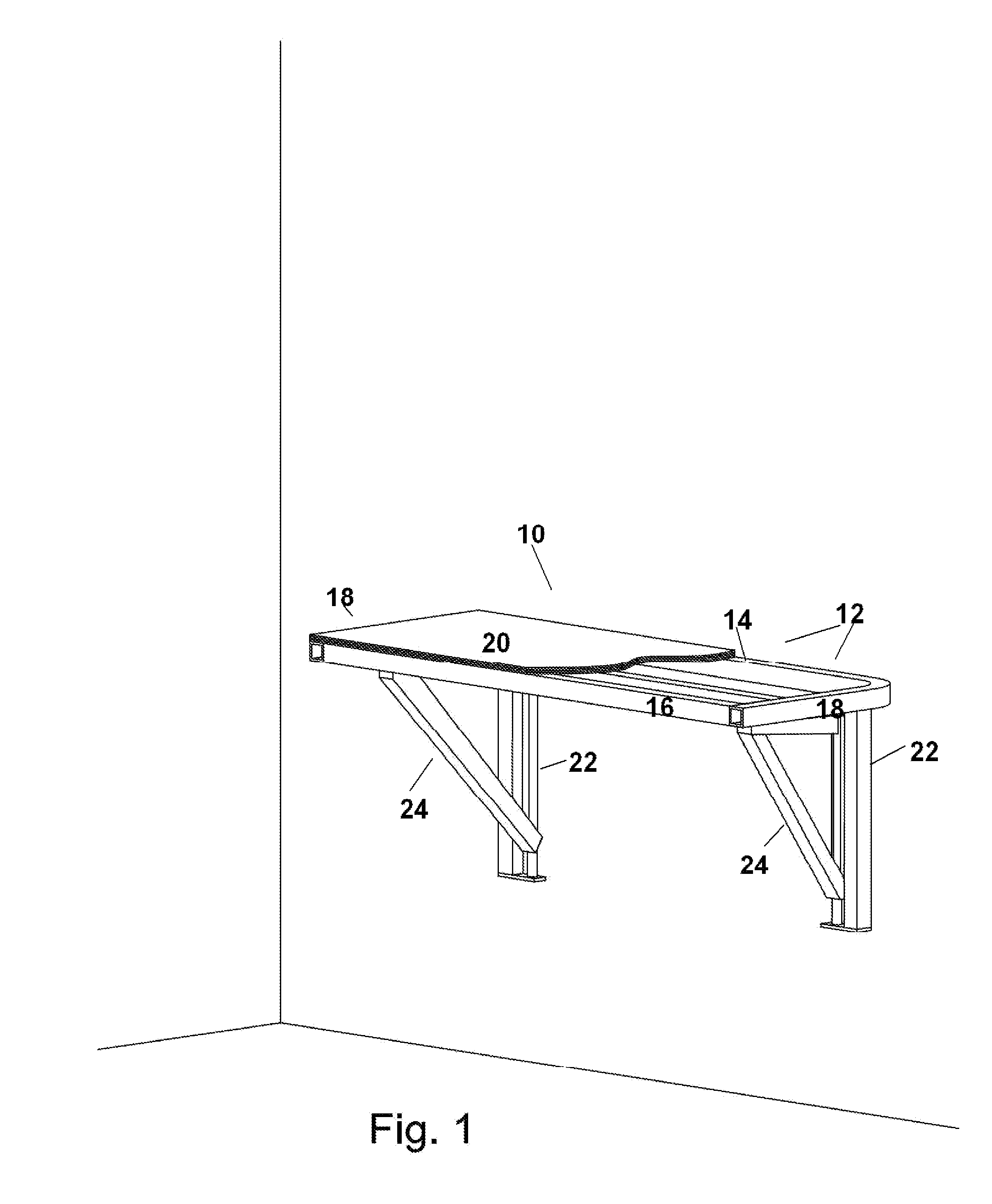 Wall mounted work bench