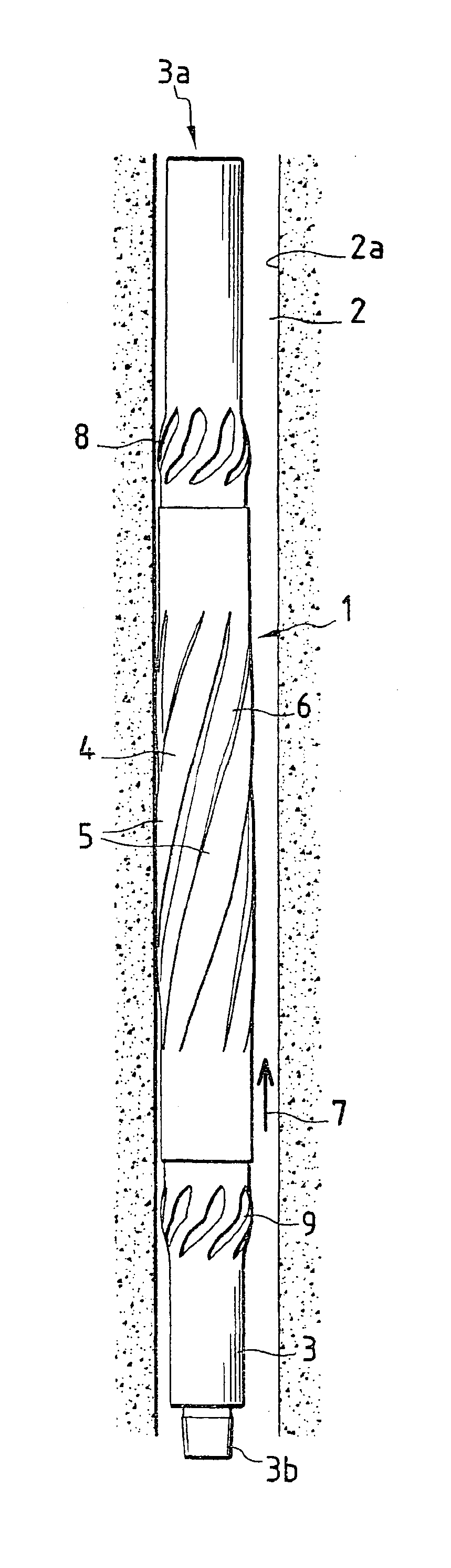 Stabilizer device for rotary string of drill rods with reduced friction