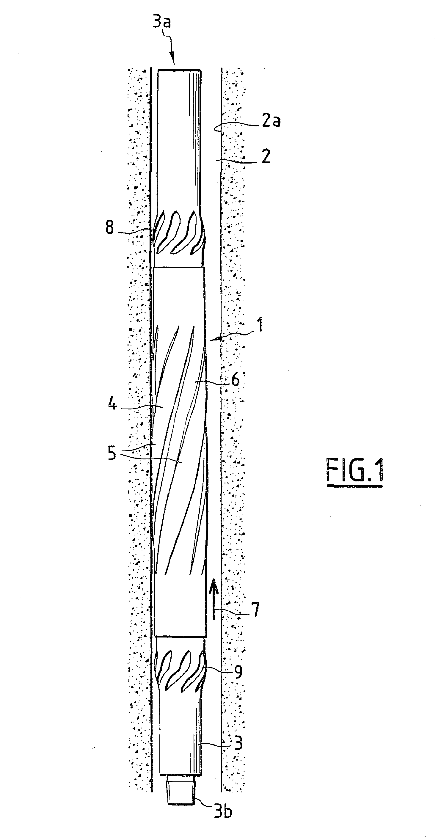 Stabilizer device for rotary string of drill rods with reduced friction
