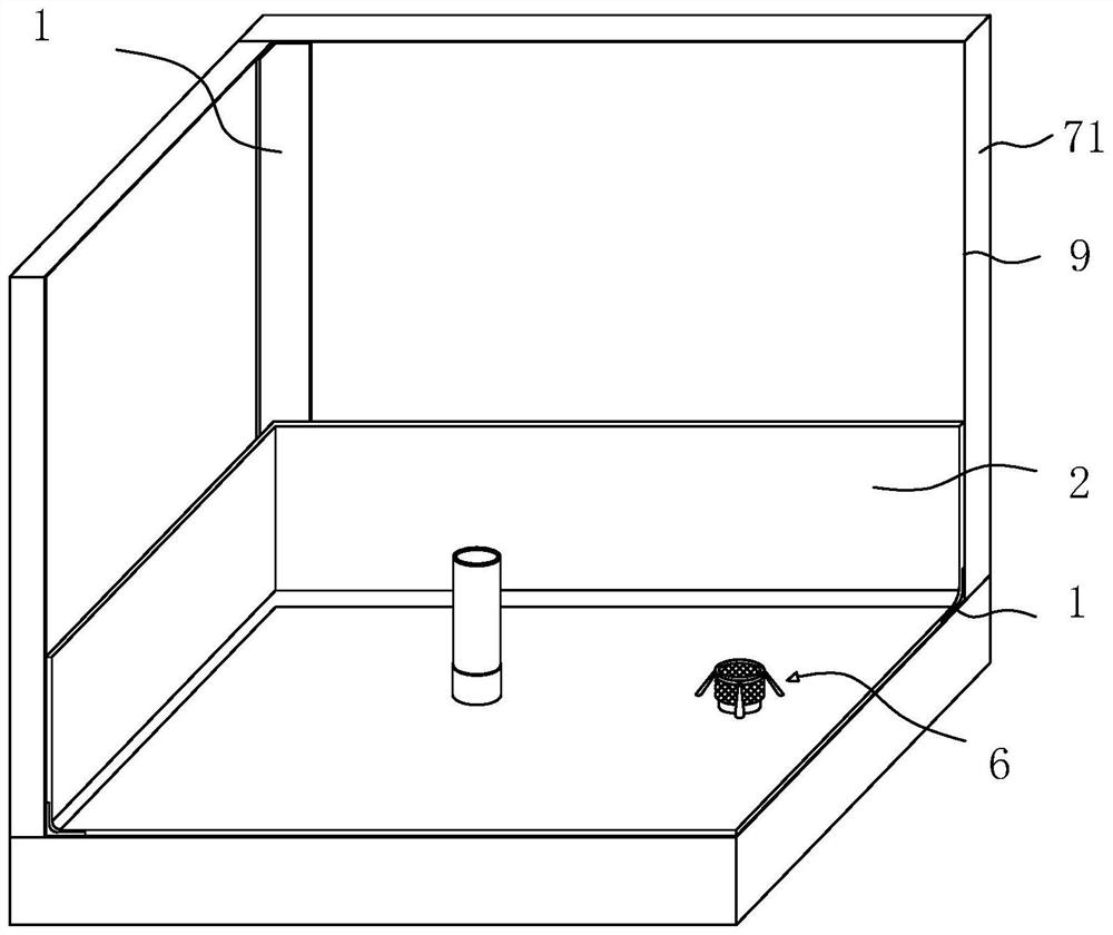A toilet waterproof structure and its construction method