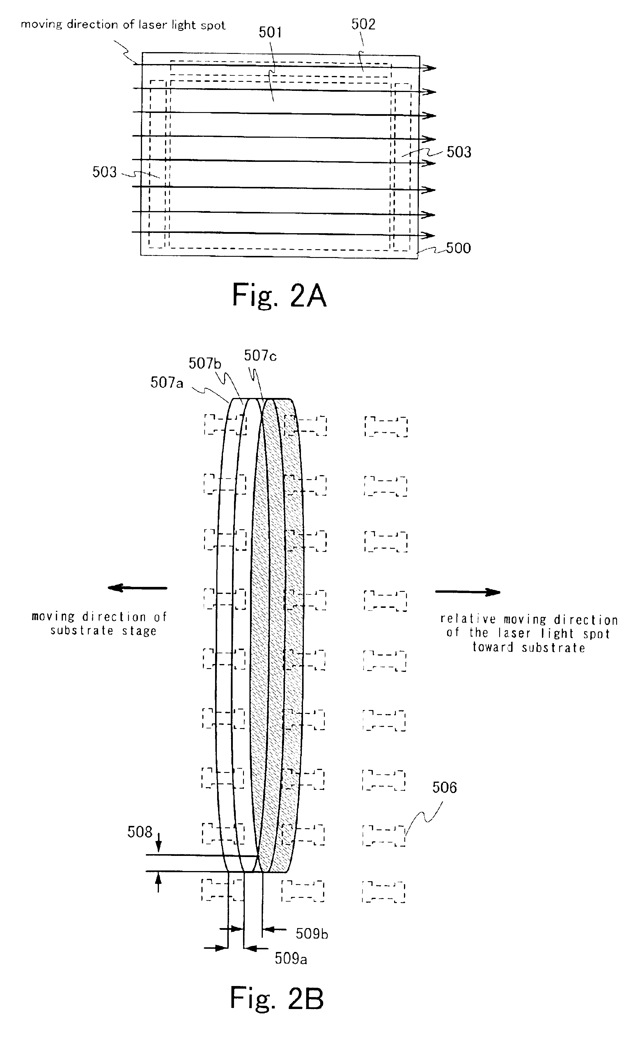 Manufacturing method for a semiconductor device using a marker on an amorphous semiconductor film to selectively crystallize a region with a laser light