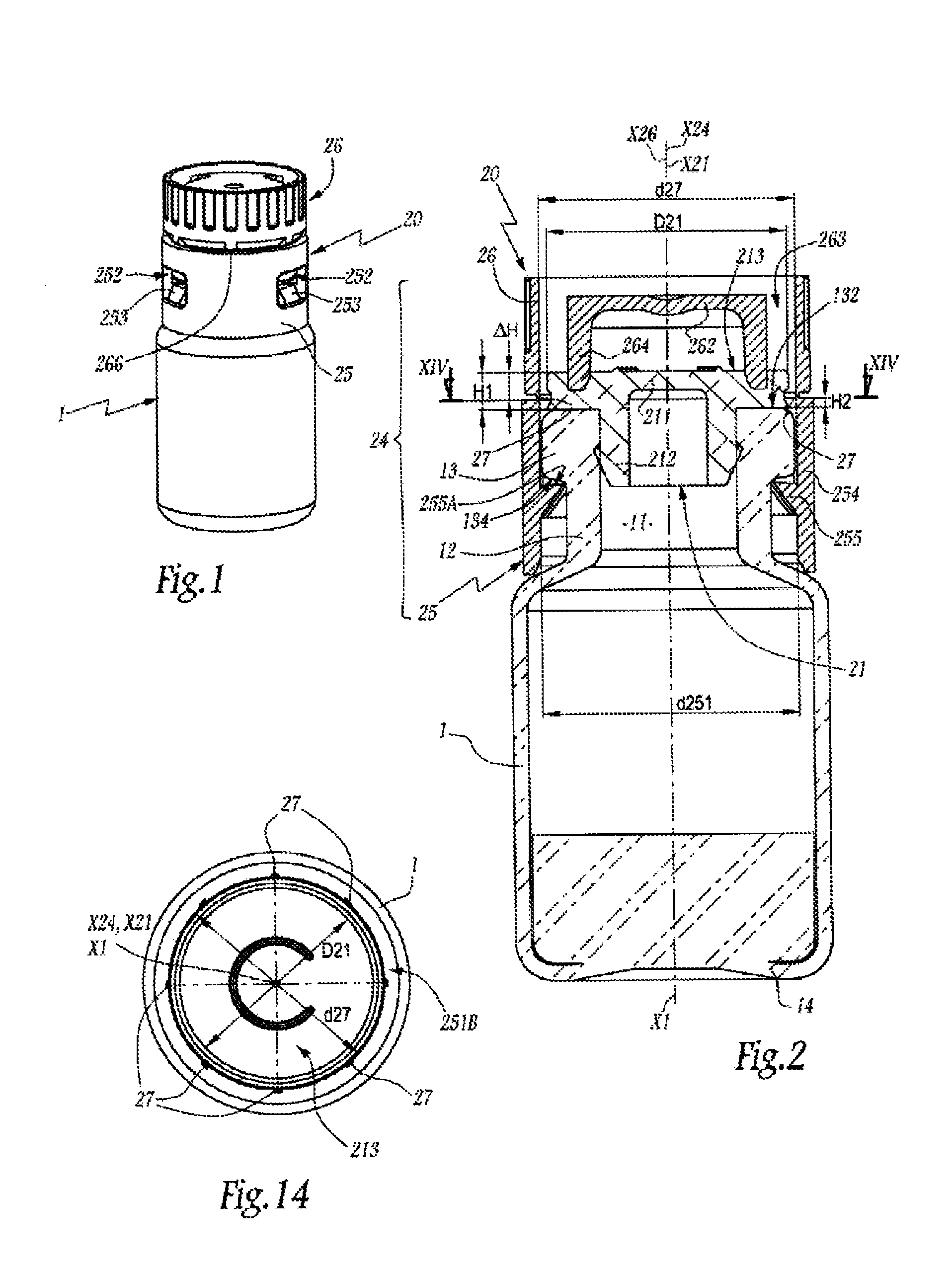 Stopping device and container comprising such a device