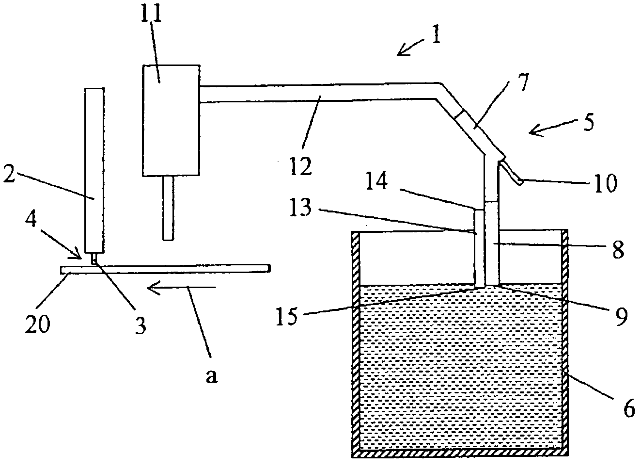 Device for handling powder for a welding appatarus