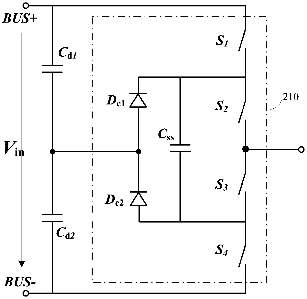 Flying capacitor NPC three-level topology