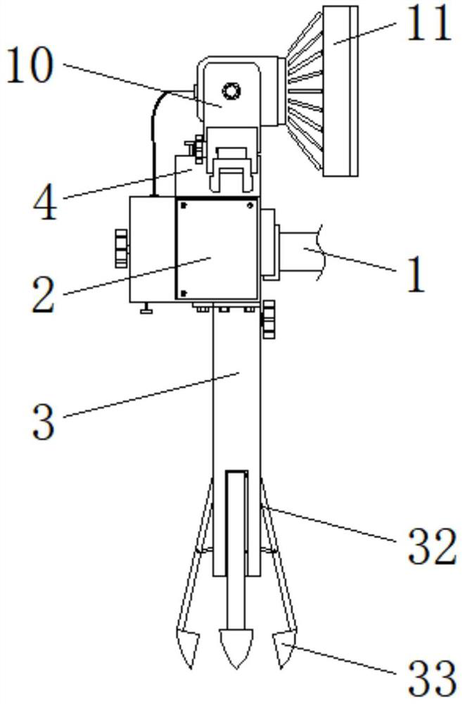 Convenient searchlight with various fixing modes for coal mine