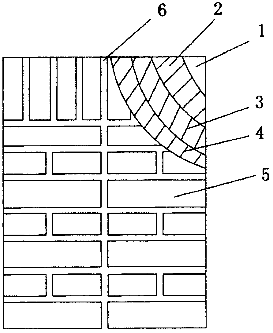 Preparation method of coating type natural color sand flexible face brick and construction technology thereof