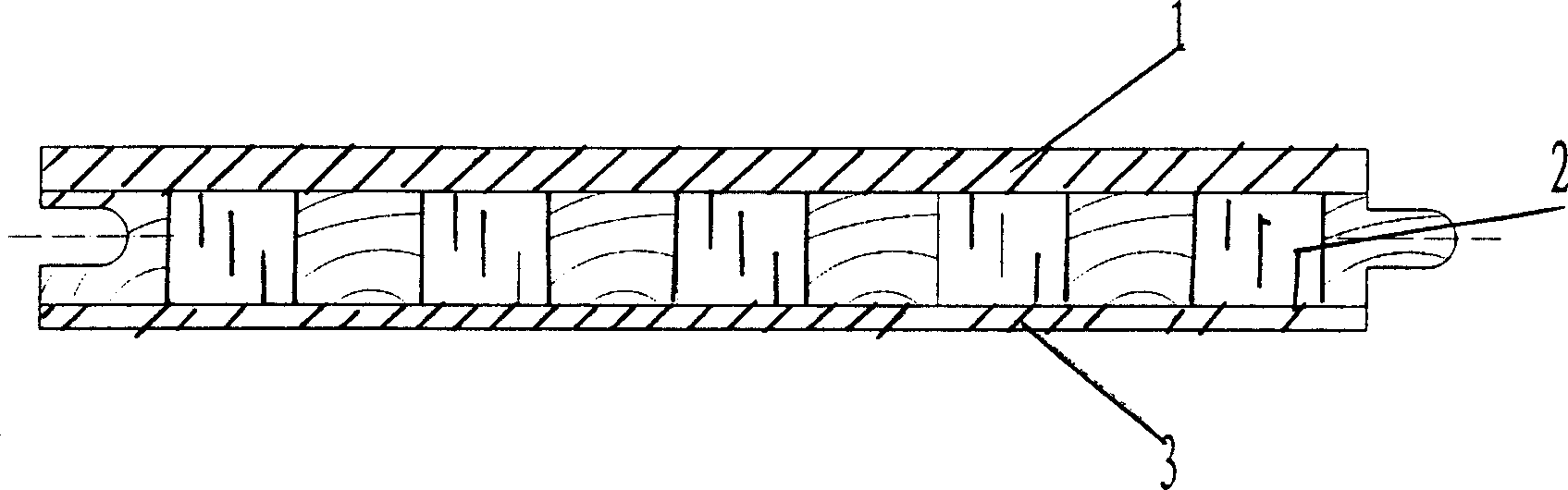 Charring wood composite floor and manufacturing method thereof