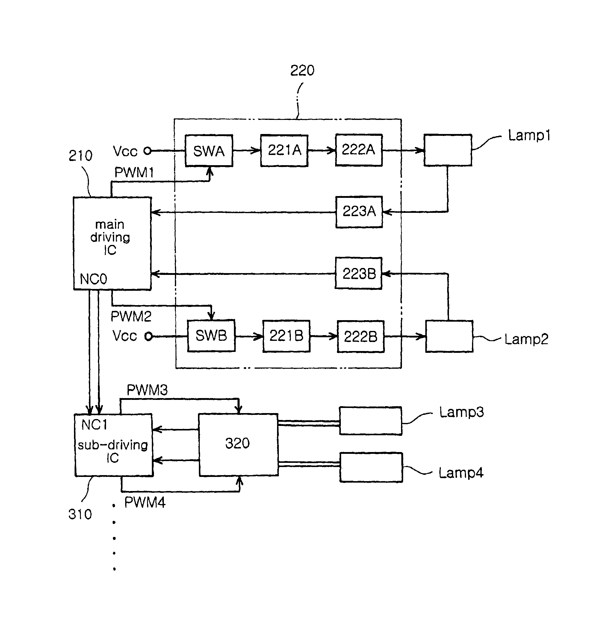 Backlight inverter for liquid crystal display panel of asynchronous pulse width modulation driving type