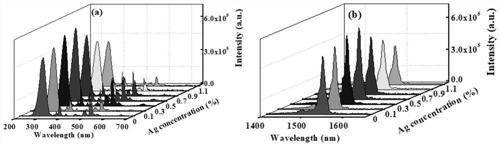 Silver nanoparticle-rare earth doped fluorescent material composite system for modulating solar spectrum and preparation method thereof