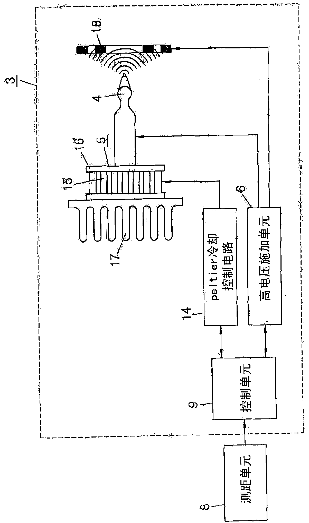 Electrostatic atomizer for use in a motor vehicle