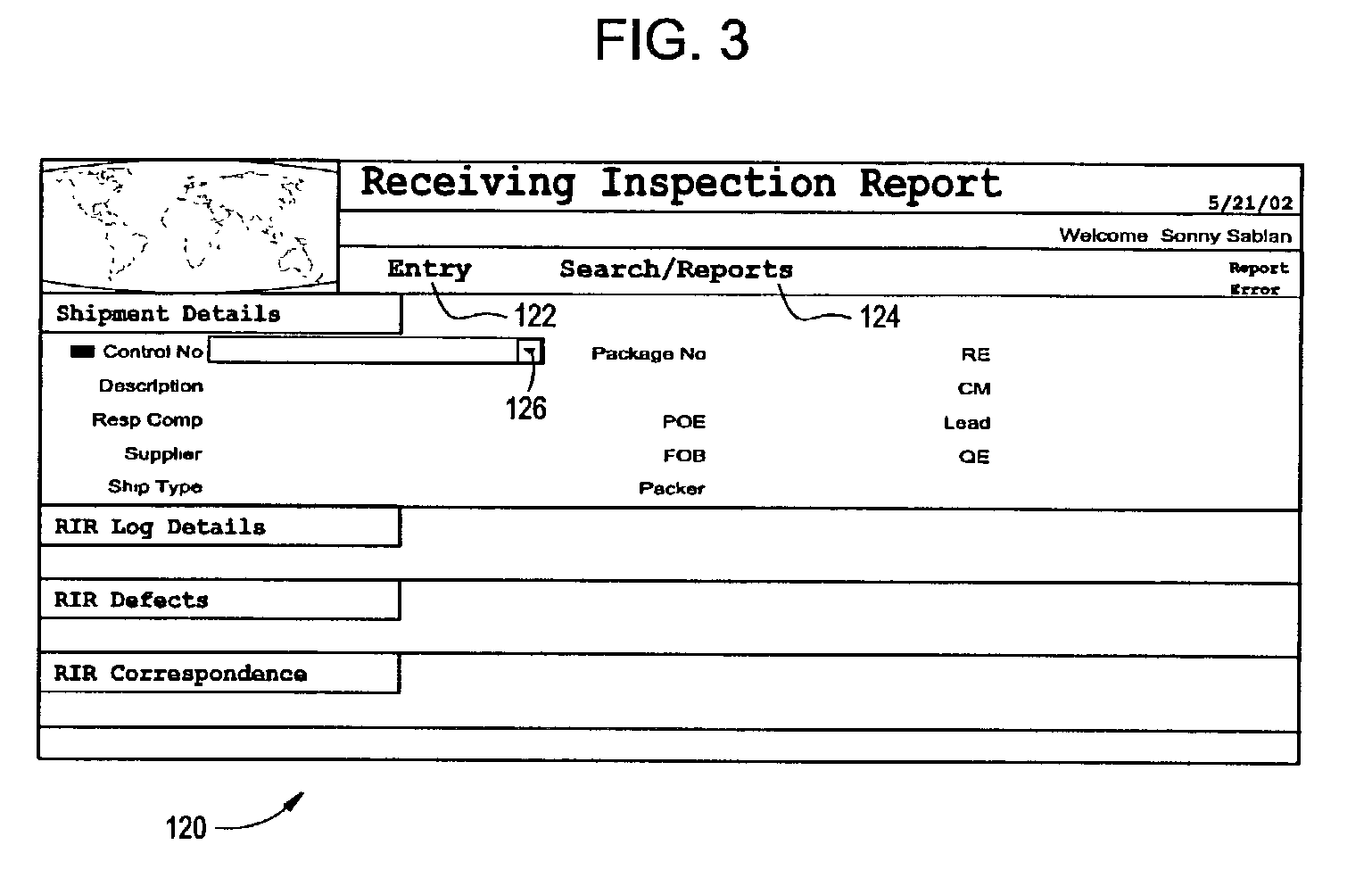 System providing receipt inspection reporting