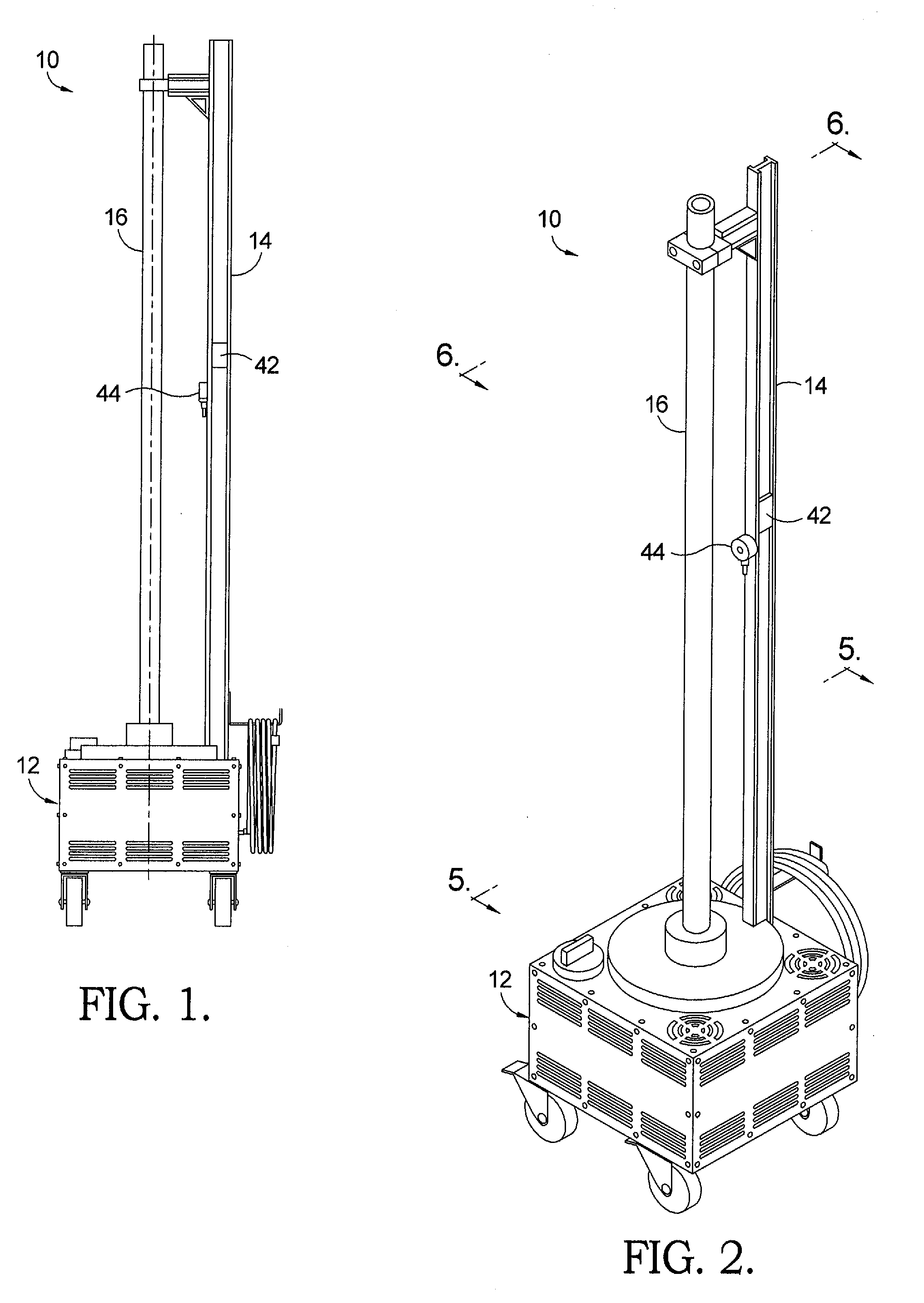 Apparatus and Method for Area Disinfection Using Ultraviolet Light