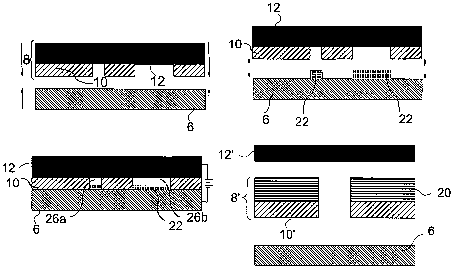 Method for electrochemically forming structures including non-parallel mating of contact masks and substrates