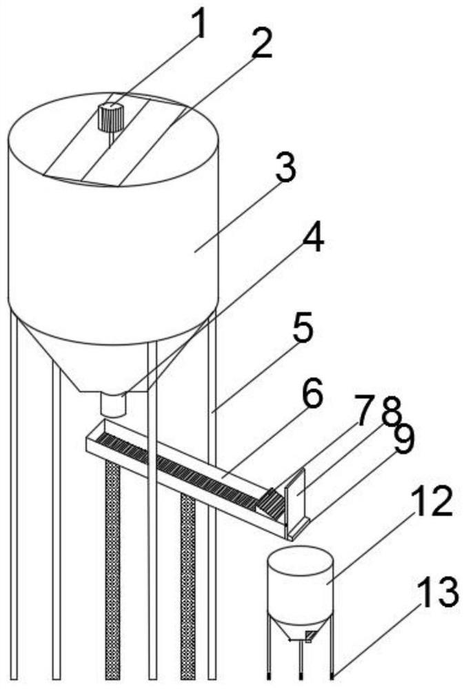 Quantitative feeding device for battery pole piece preparation