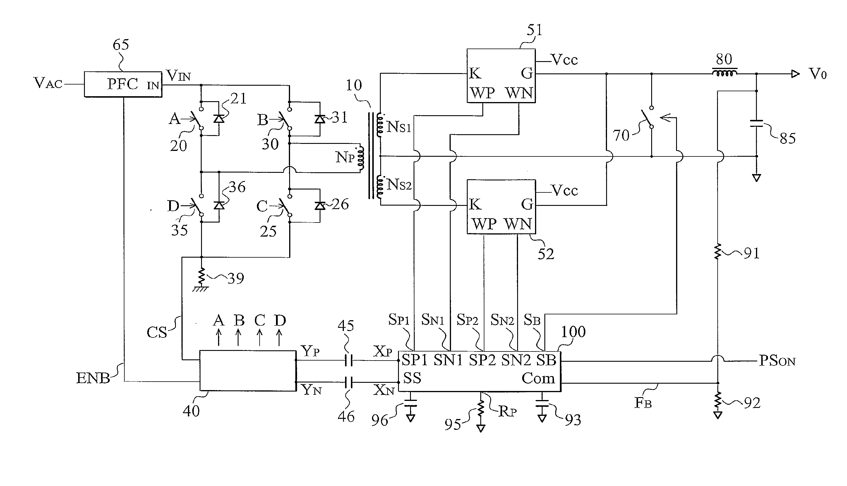 Method and apparatus of providing synchronous regulation circuit for offline power converter