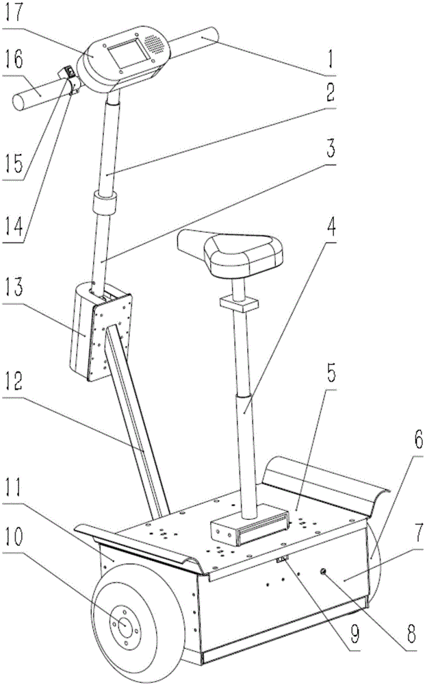 Sit-stand two-wheeled self-balancing vehicle and balance control method thereof