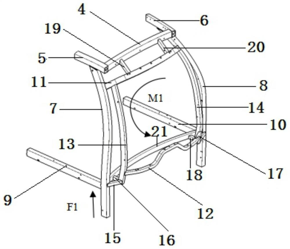 Double-ring type reinforcing structure of rear air window