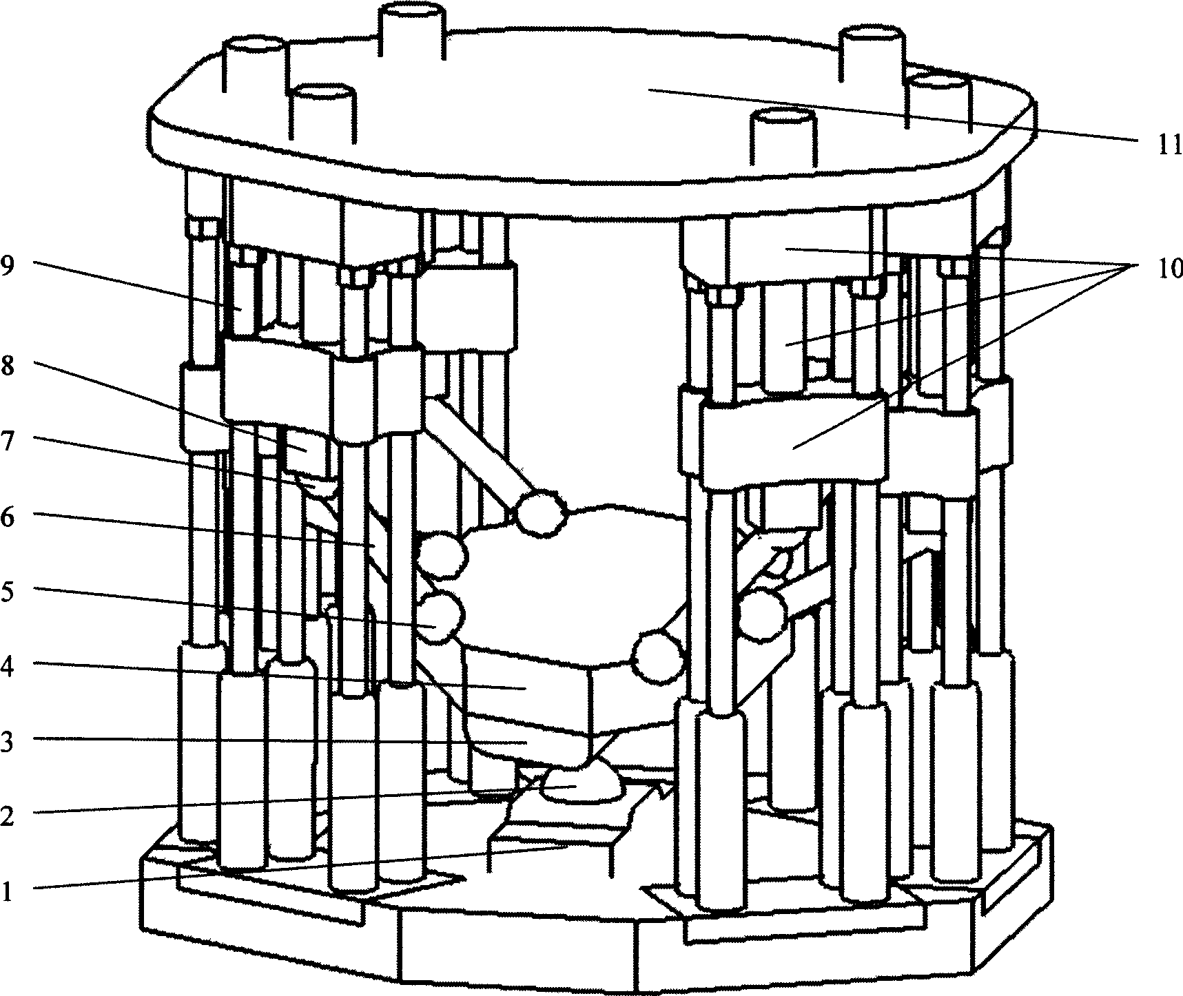 Six-dimensional parallel forging press