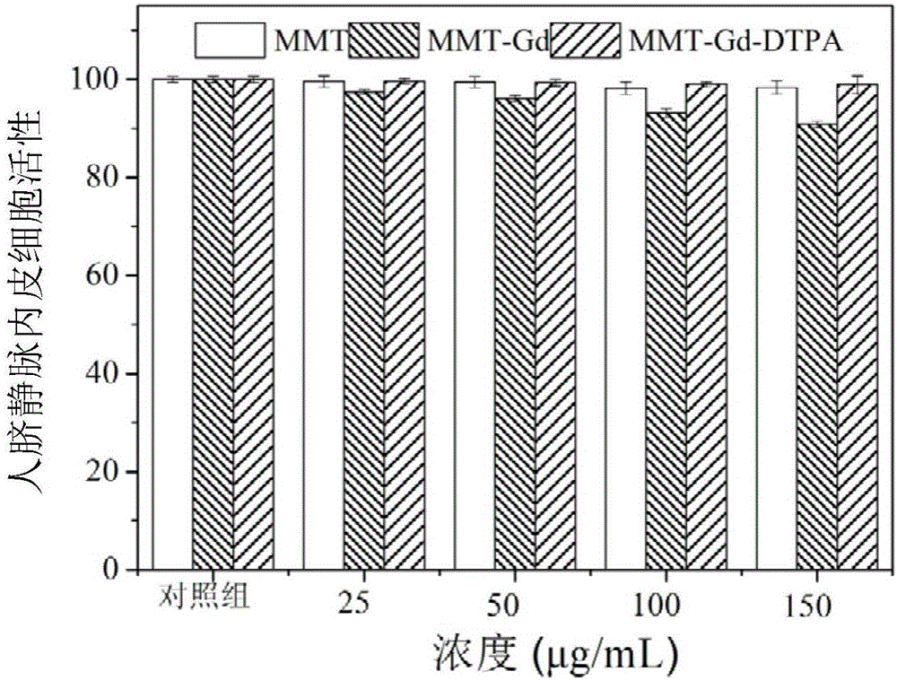 MMT (montmorillonite)-Gd-DTPA (diethylenetriaminepentaacetic acid) compound, synthetic method thereof and application of MMT-Gd-DTPA compound to magnetic resonance diagnosis for digestive tract