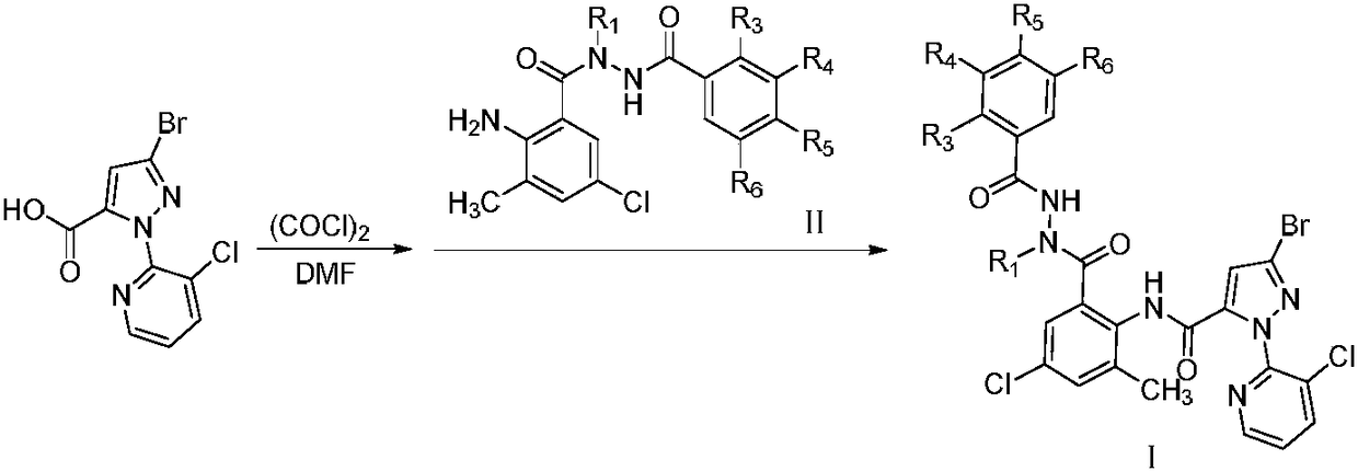 Diacylhydrazine derivatives as well as preparation method and application thereof