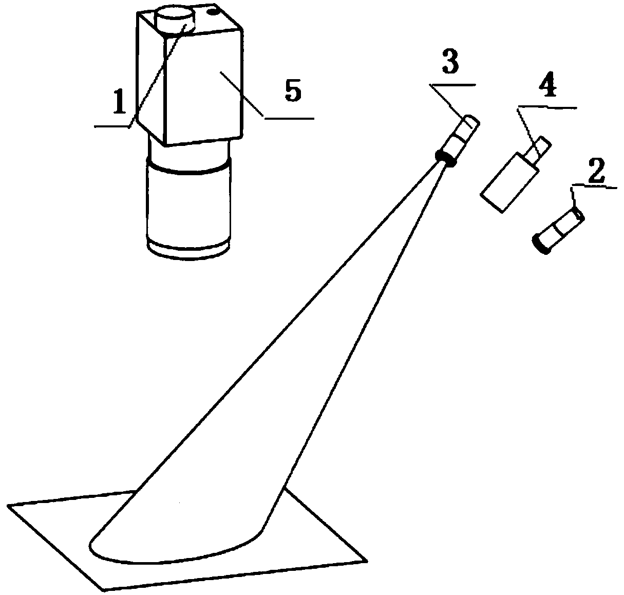 Welding stud position detection device and method based on silhouette technology
