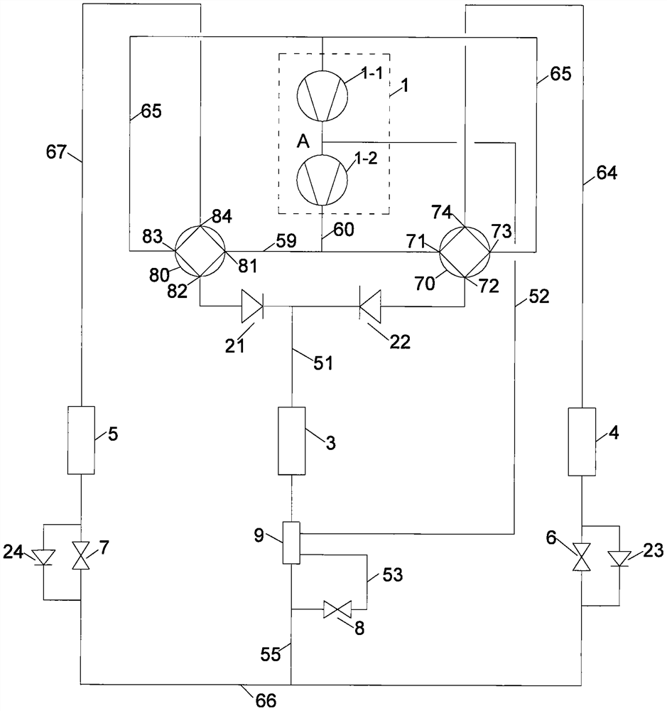Continuous heating and defrosting air source heat pump control method