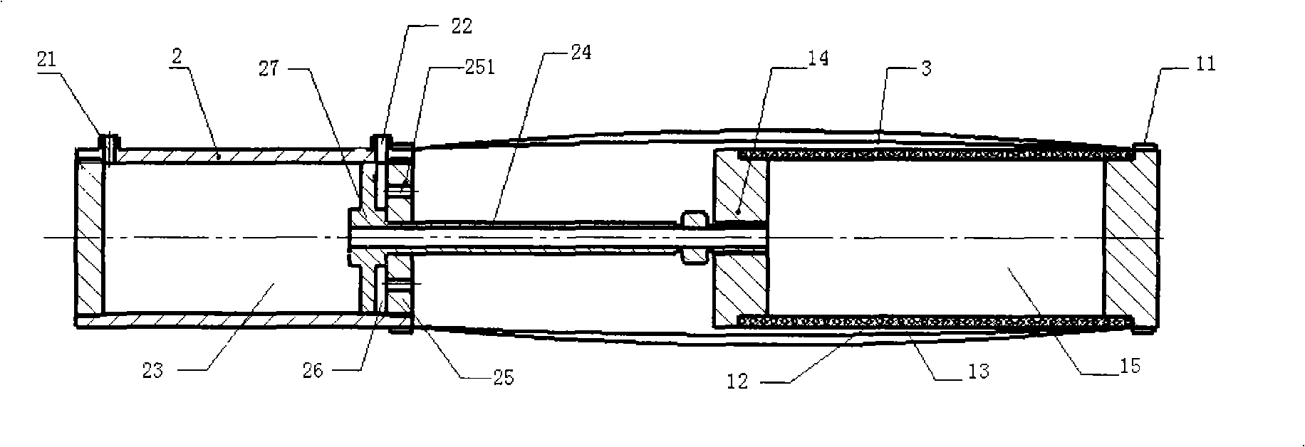Two-way directional force output air-powered flexible drive device