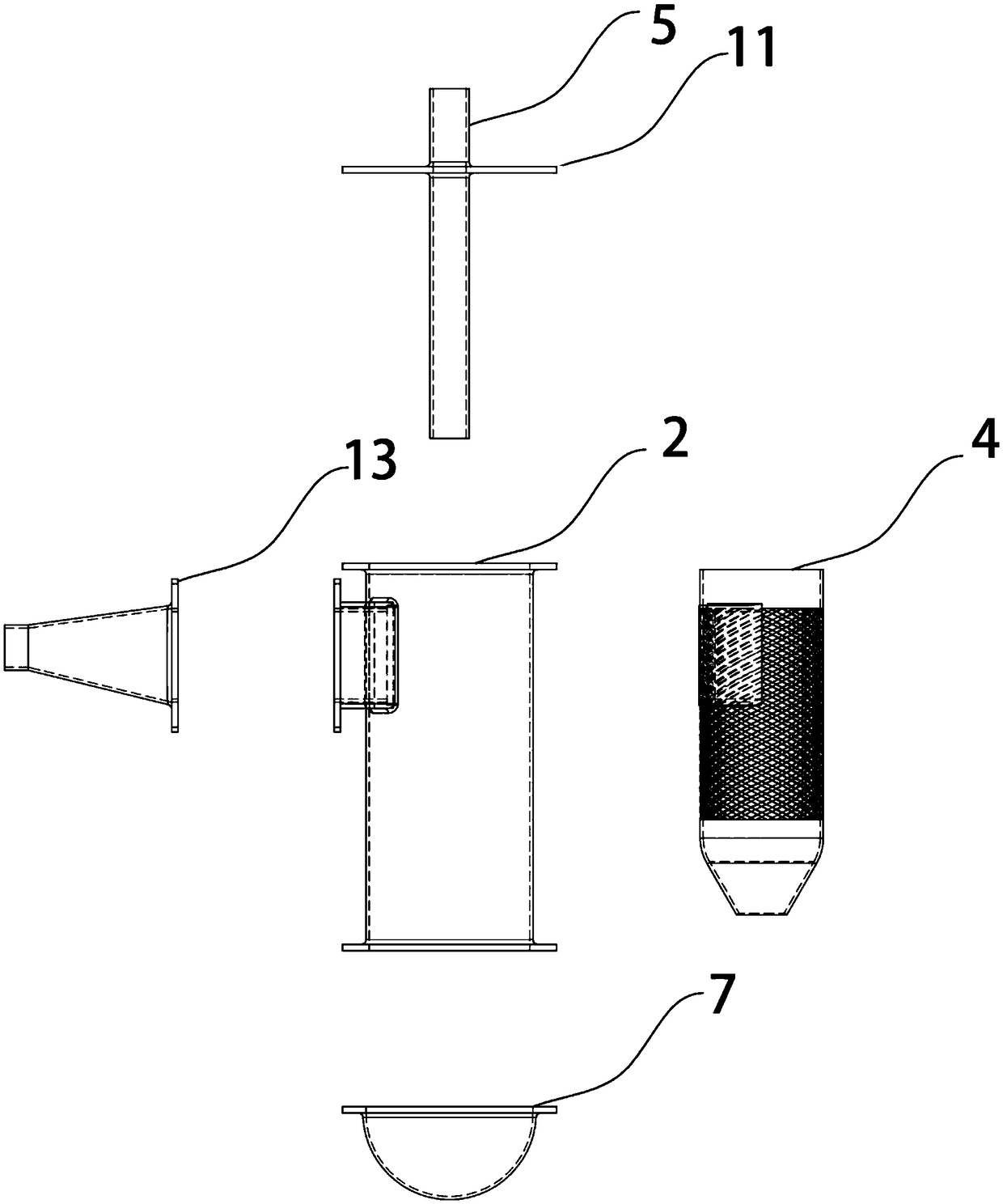 Gas filtering device and vacuum die-casting device