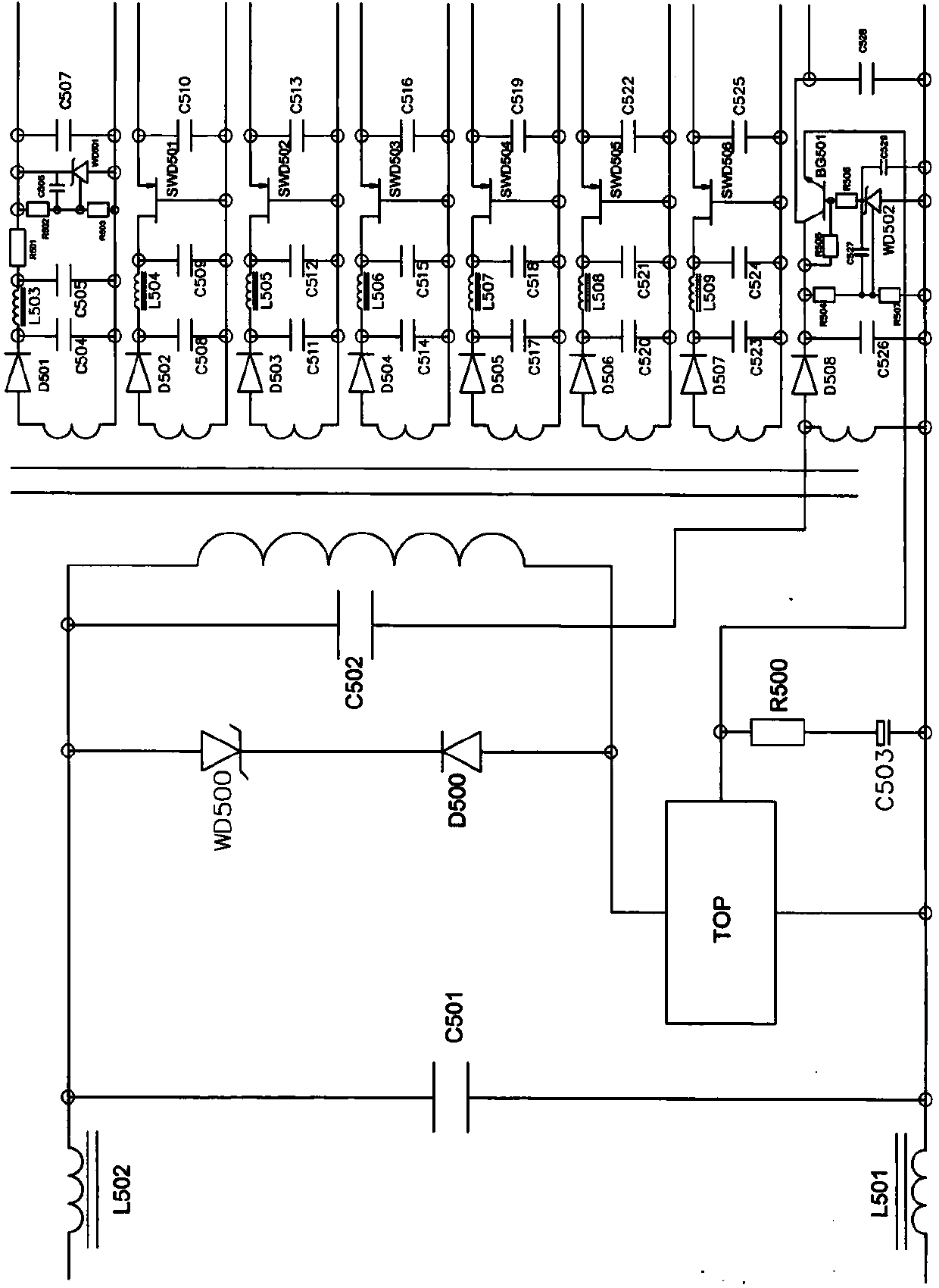 Non-contact controller for large-power series excitation direct current motor